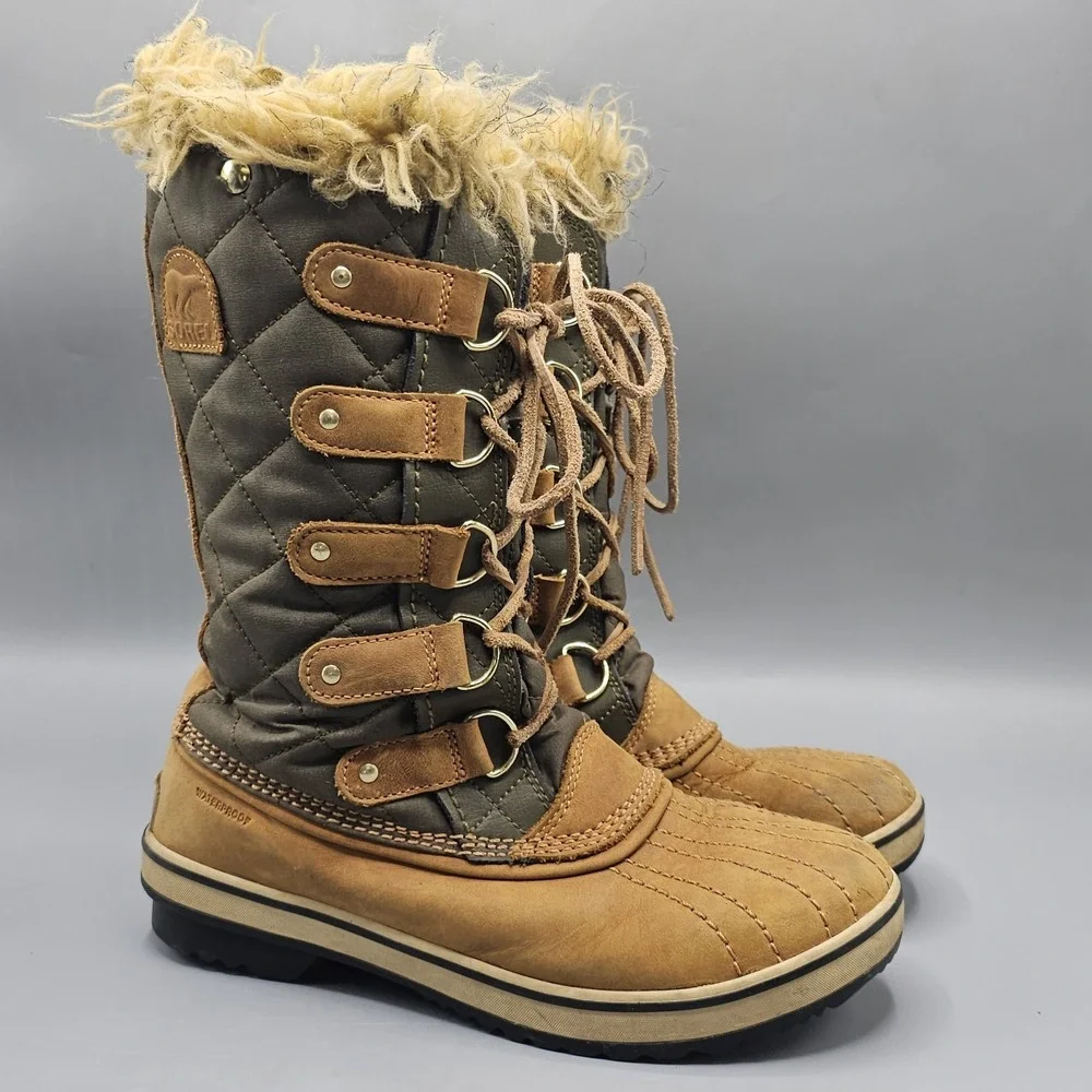 Sorel Tofino II Waterproof Winter Boots Womens Size 7.5 Camel Leather